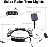 Solar Palm Tree Lights Outdoor, 2000MAH Ring LED Landscape Uplights for Tree, IP65 Waterproof, 2-In-1 | Lumora