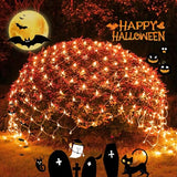 JMEXSUSS 200 LED Orange Net Lights for Halloween, Plug in, 9.8ft x 6.6ft