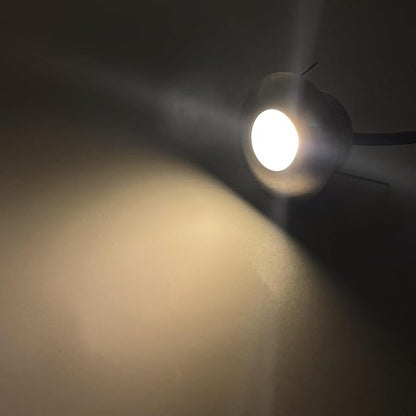 Low Voltage LED Deck Step Light, 1W DC12V 24V LED Mini Well Lights Waterproof In-ground Light 3000K Footlight for Indoor Outdoor Stairs, Handrail, Fence, Wall Corner (Warm White)