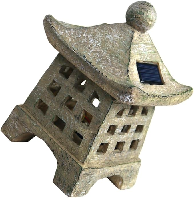 Lawn Decorations Outdoor Solar Pathway Lights Pagoda Garden Statue Landscape Lighting