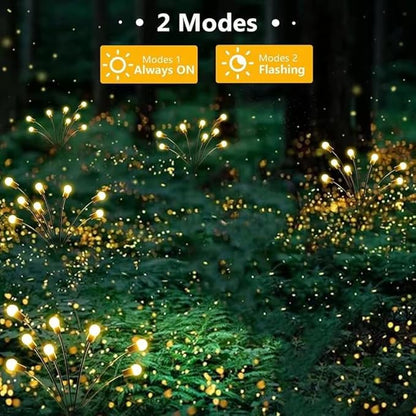 Solar Swaying Light, Outdoor Yard Patio Pathway Decoration, High Flexibility Iron Wire & Heavy Bulb Base, 2 Pack 16 LED (Warm-White)