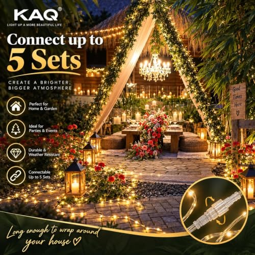 KAQ Connectable 240LED 88Ft String Lights, Christmas Lights Indoor Outdoor