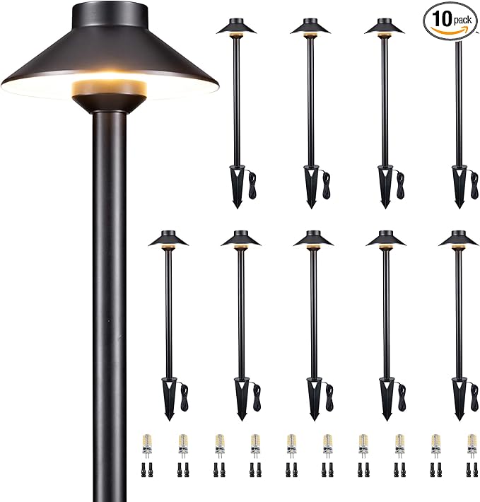 Gardenreet Brass Landscape Path Lights - 12V Low Voltage Pathway Light IP65 Waterproof, Outdoor Walkway Lighting | Lumora