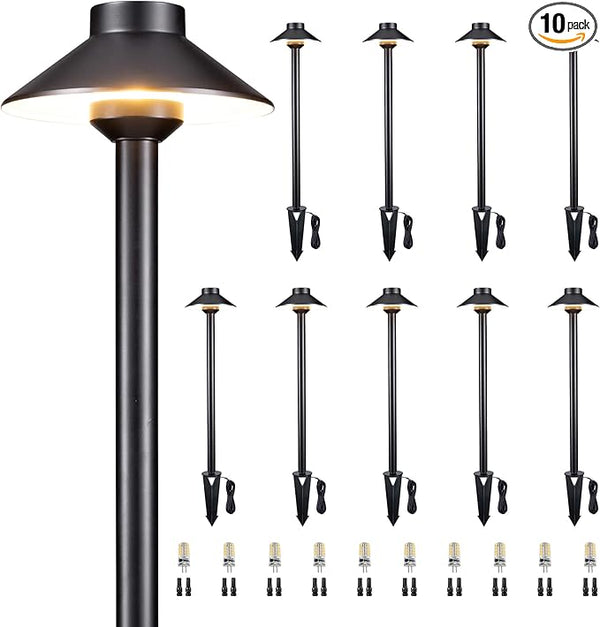 Gardenreet Brass Landscape Path Lights - 12V Low Voltage Pathway Light IP65 Waterproof, Outdoor Walkway Lighting | Lumora