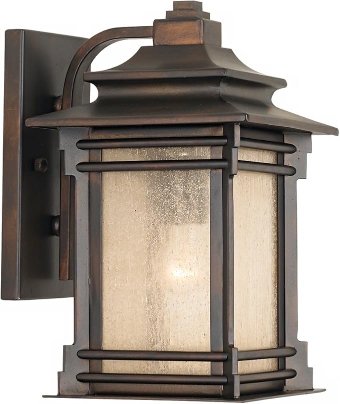 Franklin Iron Works Hickory Point Farmhouse Rustic Mission Outdoor Wall Light Fixture Walnut Bronze 12" Frosted | Lumora