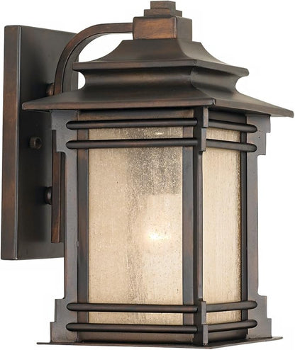 Franklin Iron Works Hickory Point Farmhouse Rustic Mission Outdoor Wall Light Fixture Walnut Bronze 12" Frosted Cream Glass for Exterior Barn Deck House Porch Yard Patio Outside Garage Front Door