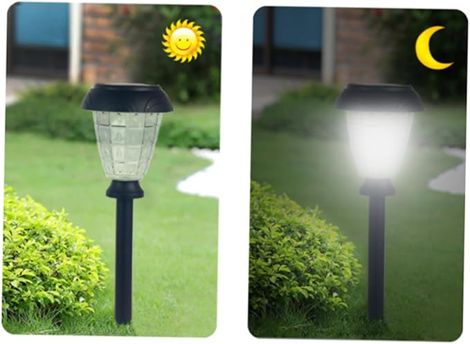 balacoo 2pcs Solar Ground Lamp Outdoor Decorative Garden Lights Landscape Insert Lights for Patio Park Straw Hat | Lumora