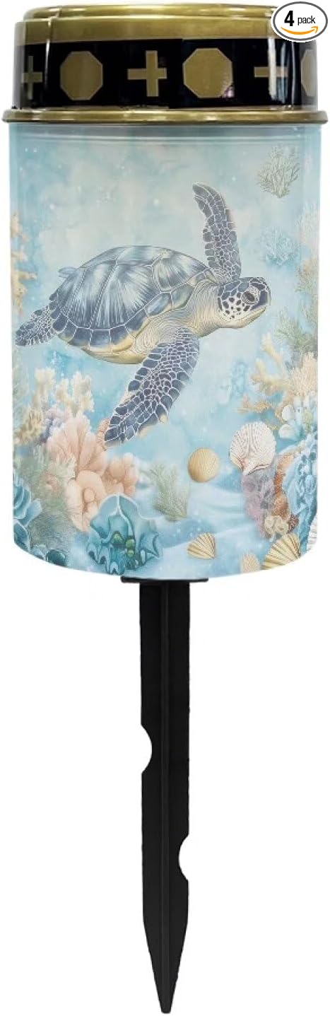 Blue Turtle Garden Lights Solar Powered Waterproof Decorative Solar Lights for Cemetery Electric Fake Led Flameless Candles Multipurpose Cemetery Light Blessed Candles