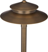 VOLT Stratum 12V Brass 2-Tier Path Light (9" Shade, 25" Tall) for Low Voltage Landscape Lighting on Outdoor | Lumora