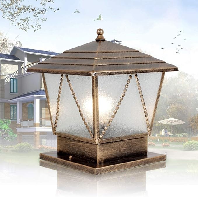 Lights Outdoor IP42 Waterproof Patio Post Light Bronze Iron Metal Landscape Column Light Vintage Traditional | Lumora