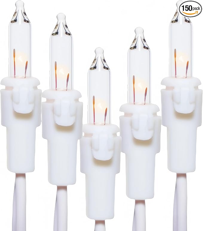 150 Warm Clear Christmas Lights, UL List and Commercial Grade White Wire String Lights 50 FT, for Indoor Outdoor | Lumora