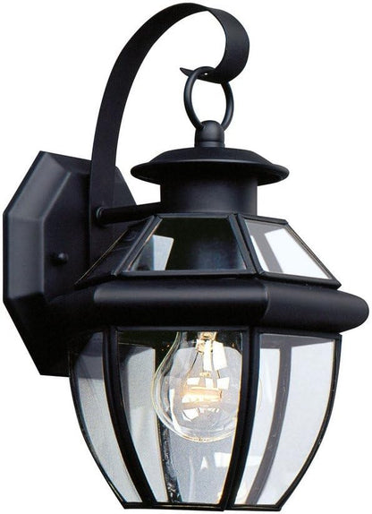 Generation Lighting 8037-12 Lancaster Traditional One - Light Outdoor Wall Lantern Outside Fixture, Black Finish