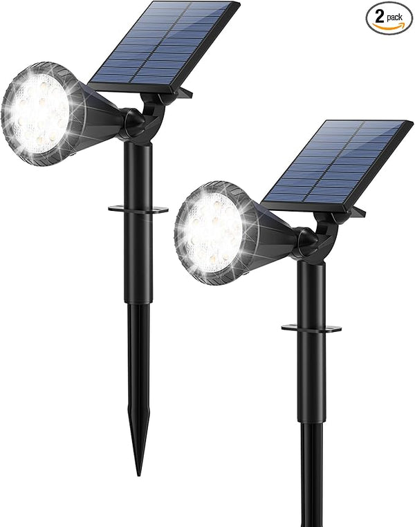 Solar Spot Lights Outdoor Waterproof 180° Adjustable Solar Powered Landscape Lights for Yard 4 Lighting Modes Solar | Lumora