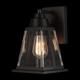 Globe Electric 44697 Merle 1-Light Outdoor Wall Sconce, Bronze, Clear Glass Shade, Brown, Bulb Not Included | Lumora