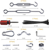 Brightown String Lights Hanging Kit for Outdoor, Includes 100Ft Stainless Steel(304) Suspension Rope Cable in Black | Lumora