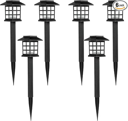 Solar Lights Outdoor Waterproof – 6 Pack LED Cool White Garden Solar Lights for Yard, Pathway, Patio, Driveway, and Landscape (Up to 10 Hours Illumination)-Easy Installation, No Wiring