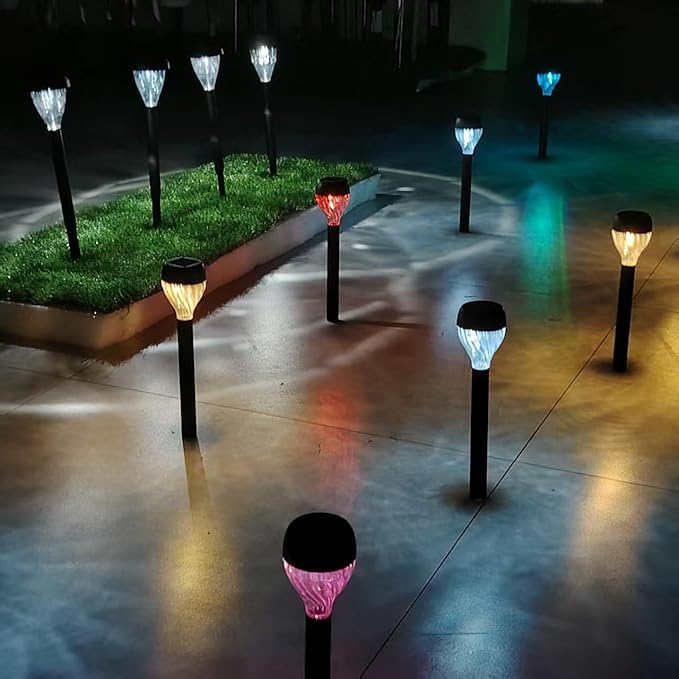 Solar Pathway Lights LED Solar Light IP44 Waterproof Landscape Lighting for Patio Driveway Decor (Warm White*4PCS)