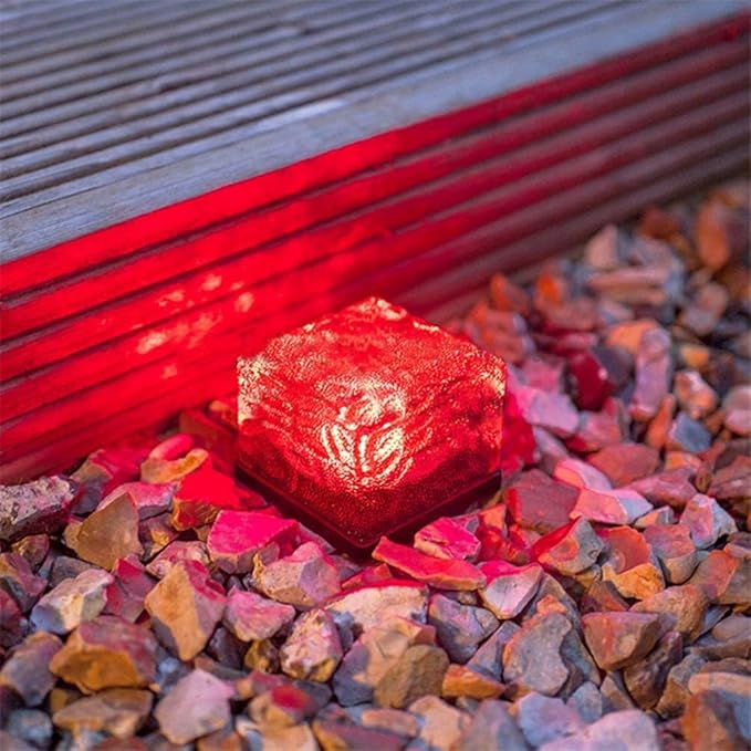 Solar Ice Glass Light,2 Packs Solar Powered Garden Lights, Waterproof IP68 Outdoor Table & Path Lights, Decorative | Lumora