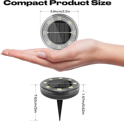 Peasur 24 Pack Solar Ground Lights Outdoor-Cool White