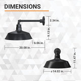 14in. Satin Black Outdoor Gooseneck Barn Light Fixture with 13in. Long Extension Arm - Wall Sconce Farmhouse | Lumora