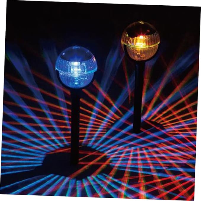 2 Pieces Solar Lawn Lights Outdoor LED Solar Garden Path Lights with Color Changing LEDs for Patio and Yard Decor