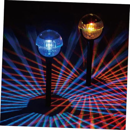2 Pieces Solar Lawn Lights Outdoor LED Solar Garden Path Lights with Color Changing LEDs for Patio and Yard Decor