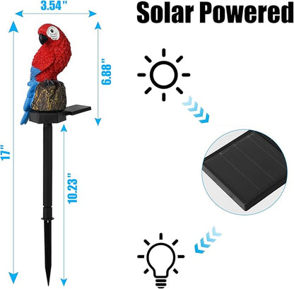 Luwint Small Parrot Garden Solar Lights Parrot Decorative Stake Light Outdoor Waterproof Lamp Parrot Decor for Garden Lawn Pathway Animal Patio Bird Light Parrot Ornament