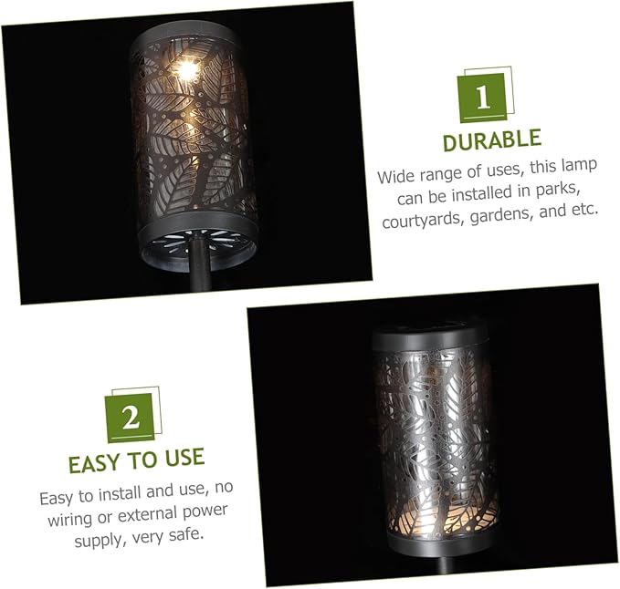 Vaguelly Solar Pathway Light Outdoor Landscape Lighting Leaf Projection Energy-Saving Garden Solar Light
