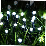 Gatuida Solar LED String Lights Beads Outdoor Garden Patio Decorative Lamp with Colors White for Trees Lawn | Lumora