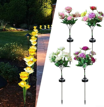 2 Pack Solar Garden Lights IP65 Waterproof LED Stakes 70cm Outdoor Decorative Lighting for Patio Path Lawn Balcony Fence(Color)