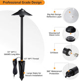 Gardenreet Low Voltage Landscape Light Brass (9" Shade, 23.5" Tall) - 12v Pathway LED Lights Waterproof, Hardwired | Lumora