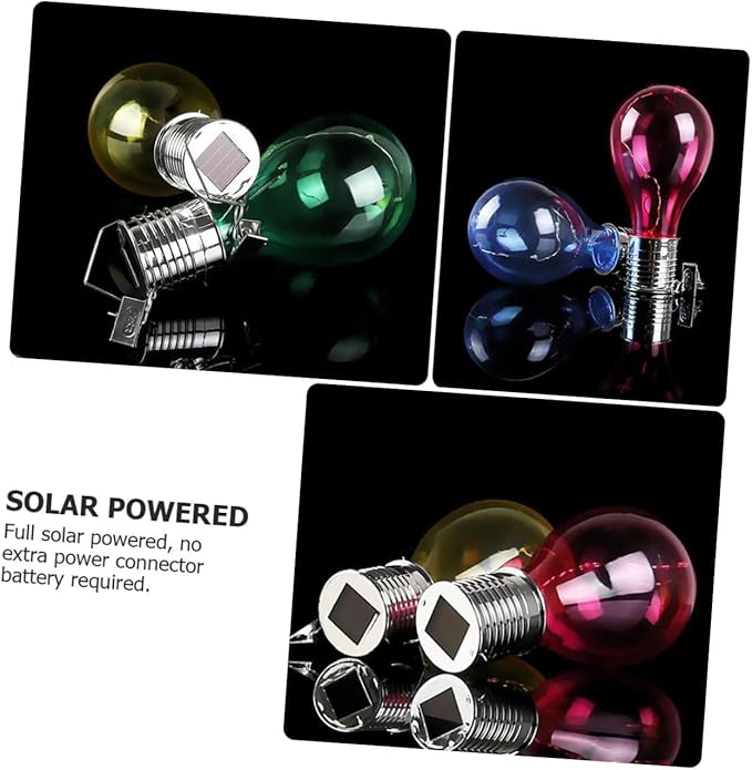 5pcs Solar Hanging Light Bulbs Outdoor Led Decor for Patio Courtyard Garden Full Solar Powered Unique Clip Design Warm Light