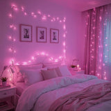 100 LED Pink Fairy Lights, 33ft Plug-in Decorative String Lights with 8 Modes for Indoor Outdoor Bedroom Wall Tree | Lumora
