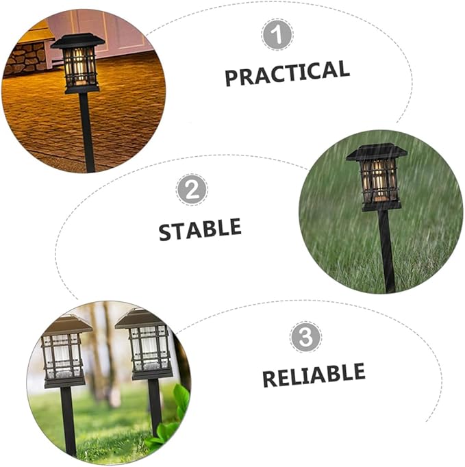 TOYANDONA 4Pcs Solar Pathway Lights Waterproof Outdoor Garden Lights Adjustable LED Ground Stakes for Patio and Walkway Decor