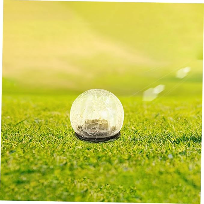 Kisangel Solar Cracked Globe Ground Light Warm Yellow Outdoor Garden Buried Lamp for Pathway Patio Lawn Decor Solar | Lumora