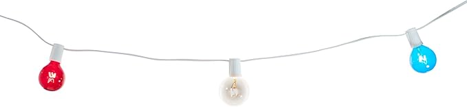 EST. LEE DISPLAY L D 1902 Incandescent Multicolor Red, White, Blue G50 Globe Light Bulbs Transparent Steady E17 Box of 25