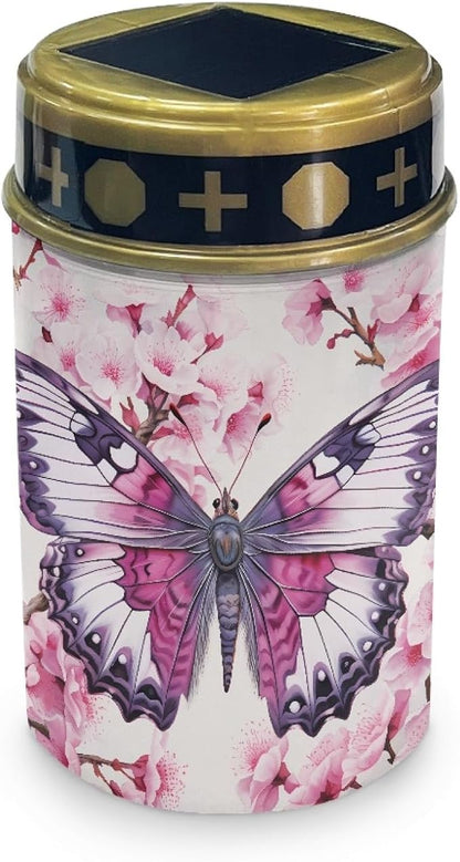 Pink Butterfly Solar Butterfly Lights Outdoor Solar Garden Lights Waterproof Solar Pathway Lights for Outside Yard Patio Flameless LED Lantern,Wall Light Auto On/Off