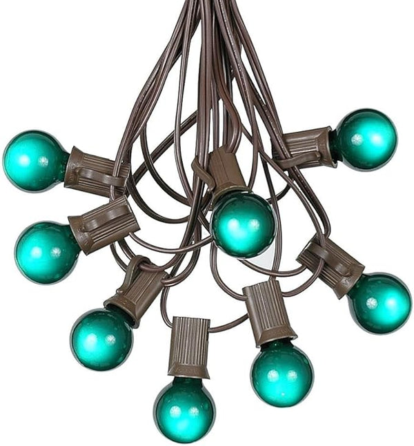 100 Foot G30 Outdoor Patio String Lights with 125 Green Globe Bulbs – Indoor Outdoor String Lights – Market Bistro | Lumora
