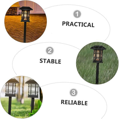 Outdoor Waterproof Solar Pathway Lamps 4-Piece Set Decorative LED Ground Lights for Garden Yard Lawn and Patio