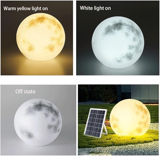 Solar Lights Outdoor, Moon Lamp Garden Decor, Solar Globe Lights Outdoor, Garden Decor for Outside, Home Decor for Garden Patio Yard Pathway Decor(40cm/15.7in)