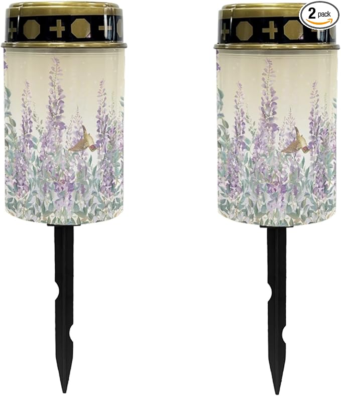 Lavender Solar Lights Outdoor Waterproof Solar Pathway Lights LED Solar Lantern Landscape Lighting Solar Stake Lights,Pretty Spotlight,Wall Light Auto On/Off