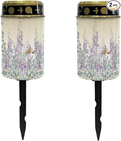 Lavender Solar Lights Outdoor Waterproof Solar Pathway Lights LED Solar Lantern Landscape Lighting Solar Stake Lights,Pretty Spotlight,Wall Light Auto On/Off