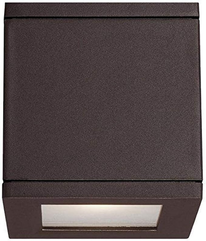 WAC Lighting WS-W2504-BZ Rubix LED Outdoor Wall Light Fixture, Dark Sky Friendly Single Light, 3000K, Bronze