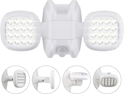 HONWELL Motion Sensor Light Outdoor Battery Powered Outside Security Flood Light Cordless IP65 Waterproof 32 LED Dual Head Spotlights, Motion Detector Lights for House Garage Porch Garden Shed