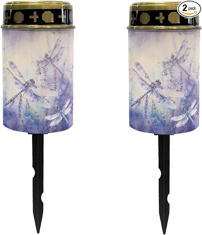 Dragonfly Horse Solar Lanterns Outdoor Waterproof,Solar Lights Purple Gift for Men Women LED Decor Light for Yard,Patio,Lawn,Tabletop,Pathway,Landscape,Garden Decor