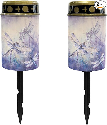 Dragonfly Horse Solar Lanterns Outdoor Waterproof,Solar Lights Purple Gift for Men Women LED Decor Light for Yard,Patio,Lawn,Tabletop,Pathway,Landscape,Garden Decor