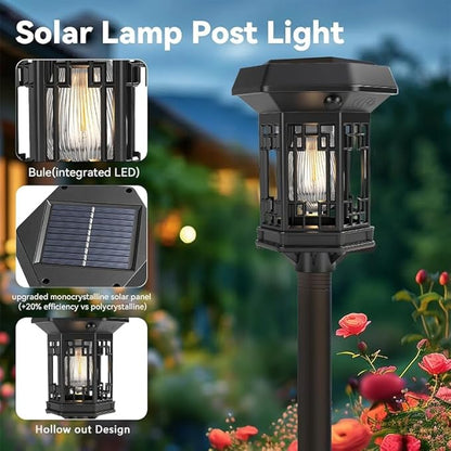 2Pack Solar Pathway Lights Outdoor，LED Solar Garden Lights Waterproof IP44 Outdoor Solar Lights for Yard Path Lawn Walkway Driveway Backyard