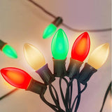 C9 Red White and Green Christmas Lights Outdoor, 25Ft Vintage Christmas String Lights with 26 Multicolor Ceramic | Lumora