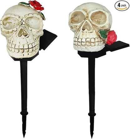 Skeleton LED Solar Light - Spooky Halloween Decoration for Garden, Yard Path, Yard Waterproof Outdoor Solar Light Party Decoration 2 Pack (66)