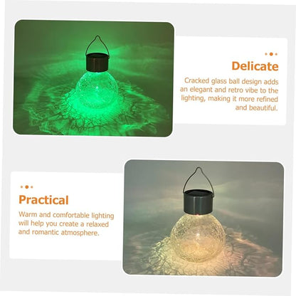 LIFKOME Solar Cracked Glass Lamp Solar Lights for Garden Patio and Decoration Elegant Outdoor Lighting for Romantic Atmosphere
